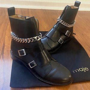 Maje Flat Ankle Boots